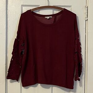 American Eagle Burgundy Cut Out Sweatshirt Open Back Medium